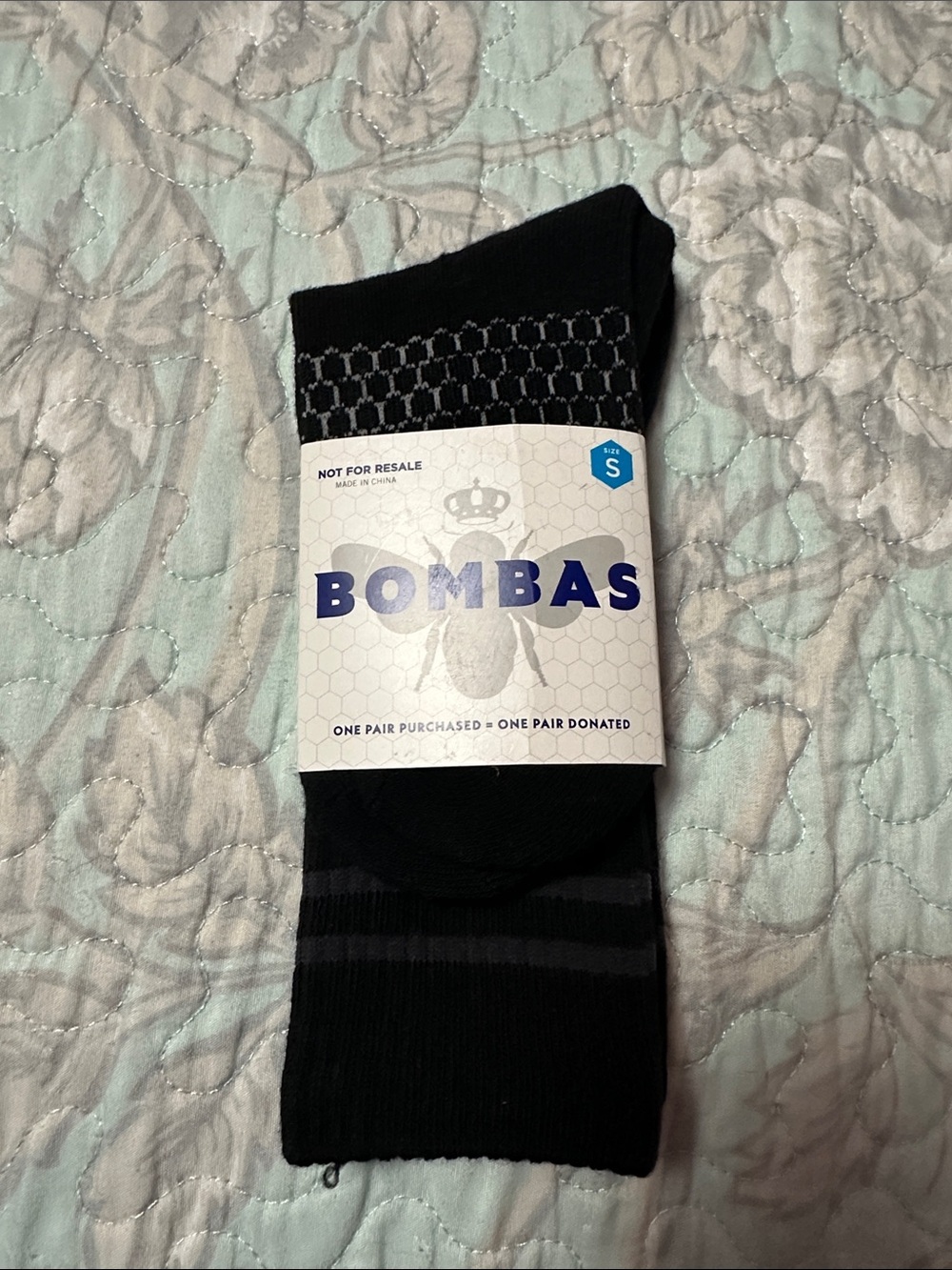 Bombas Black Crew Socks with Subtle Gray Accents